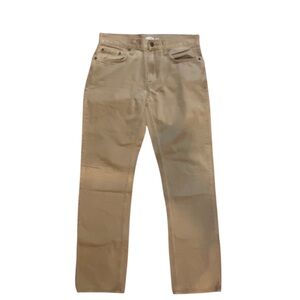 Classic Tan Straight Jeans with Visible Stitching